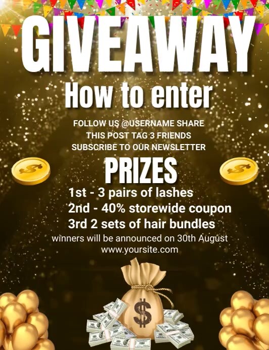 Brown Maximalist  Giveaway Flyer Flyer (us Le template