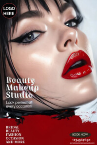 Brown Maximalist Glow And Glam Beauty Studio  Poster 海报 template
