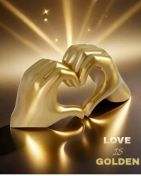 Brown Maximalist Gold And Black Love Is Golden Design Template  Instagram Portrait