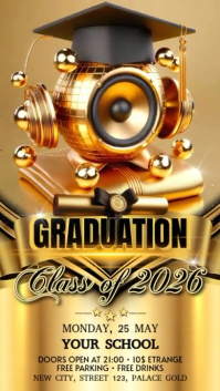 Brown Maximalist Graduation Party Digital Display Video งานแสดงผลงานแบบดิจิทัล (9:16) template