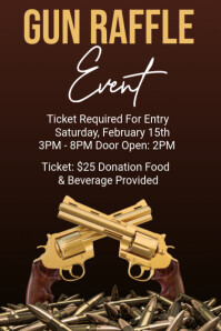 Orange Gun Raffle Event Flyers Template | PosterMyWall