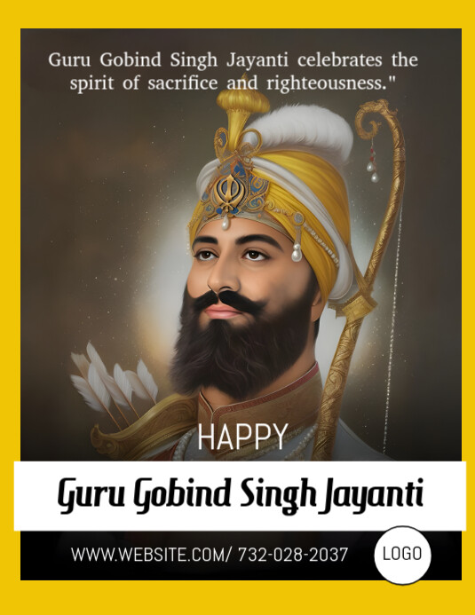 Copy of Brown Maximalist Guru Gobind Singh Jayanti Flyer (us Letter ...