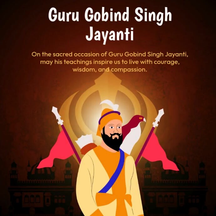 Copy of Brown Maximalist Guru Gobind Singh Square (1:1) | PosterMyWall