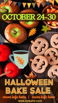 Brown Maximalist Halloween Bake Sale IG Reel template