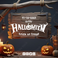Brown Halloween Square Template