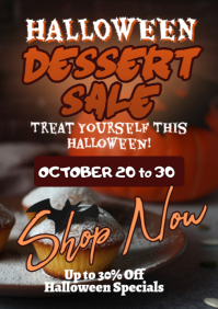 Brown Maximalist Halloween Dessert Sale A1 template