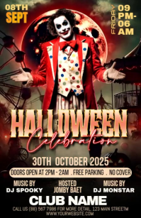 Brown Maximalist Halloween Half Page Wide template