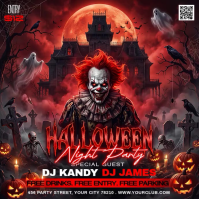 Marrón Halloween Night Party Instagram Plasing Template