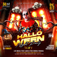 Brown Maximalist Halloween Scary Night Party Instagram Post Wpis na Instagrama template