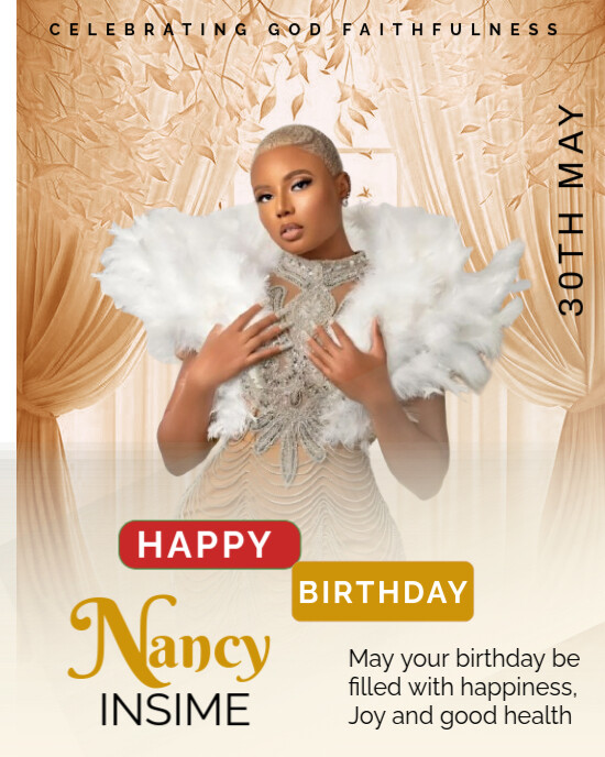 Copy of Brown Maximalist Happy Birthday Instagram Portrait | PosterMyWall