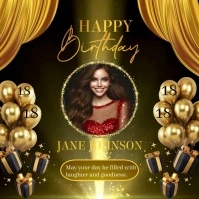 Brown Maximalist Happy Birthday  Instagram Po template