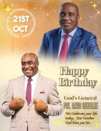Brown Maximalist Happy Birthday Sir, Birthday Video Template  Flyer (us Letter)