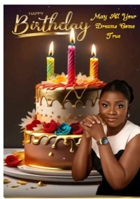 Brown Maximalist Happy Birthday Song  A5 template