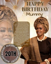 Brown Maximalist Happy Birthday Sweet Mom Birthday Template Free Editable Social Media Flyer  Instag Instagram Portrait