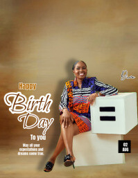 Brown Maximalist Happy Birthday Templates 2025 Flyer (us Letter)