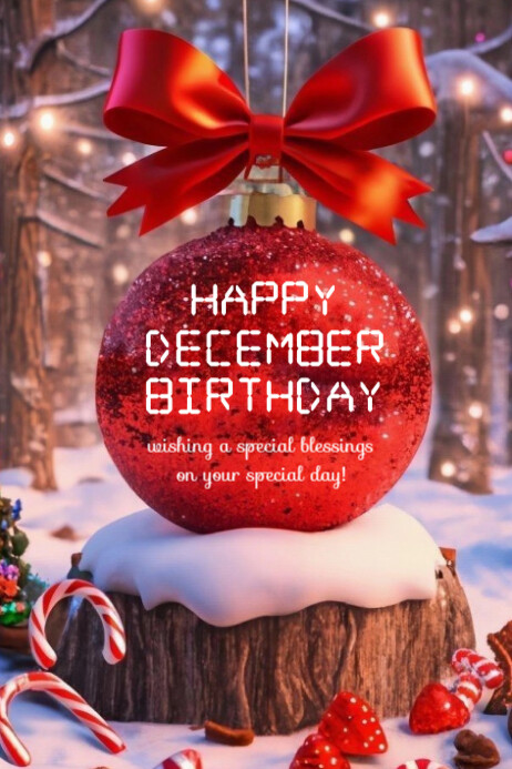 Happy December Randy Brown Maximalist Happy December Birthdays Banner 4' × 6' Template ...