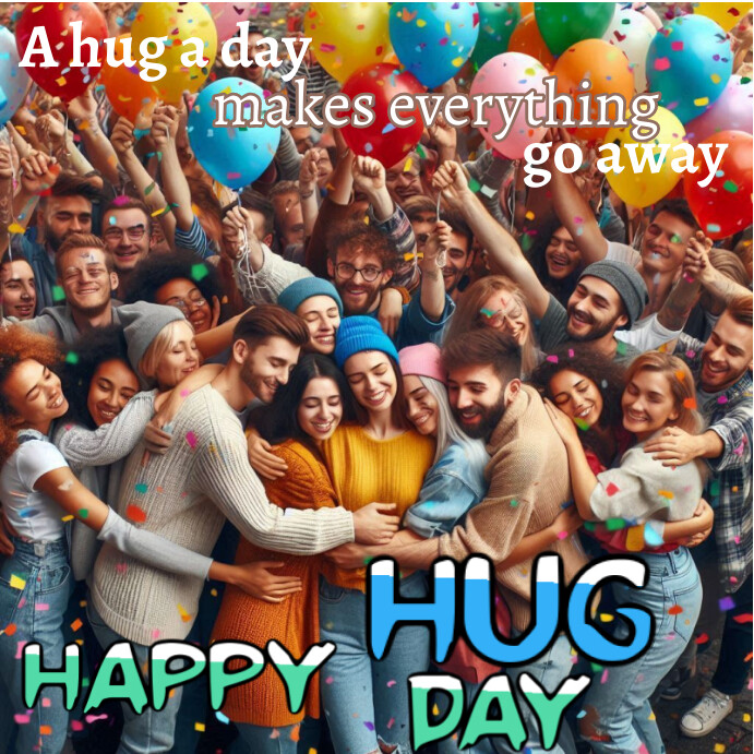 Hug By Post Brown Maximalist Happy Hug Day Instagram Post Template | PosterMyWall