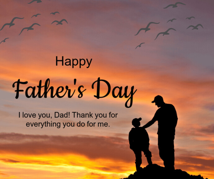 Brown Maximalist Happy International Father's Day  Medium Rectangle template