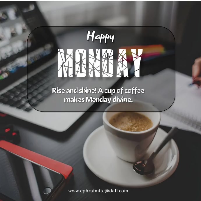 Brown Maximalist Happy Monday Logo template