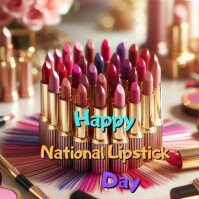Brown Maximalist Happy National Lipstick Day  Instagram Post template