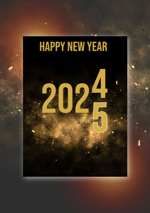 Copy of Brown Maximalist Happy New Year A4 | PosterMyWall