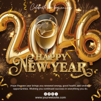 Brown Maximalist Happy New Year Instagram Post template