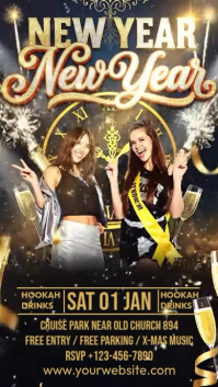 Brown Maximalist Happy New Year Instagram Story template