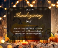 Brown Maximalist Happy Thanksgiving Day Online Design Flyer/template  Large Rectangle Malaking Rektangle
