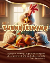 Brown Maximalist Happy Thanksgiving Instagram Portrait template