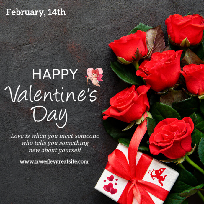 Brown Maximalist Happy Valentine Day Square (1:1) template