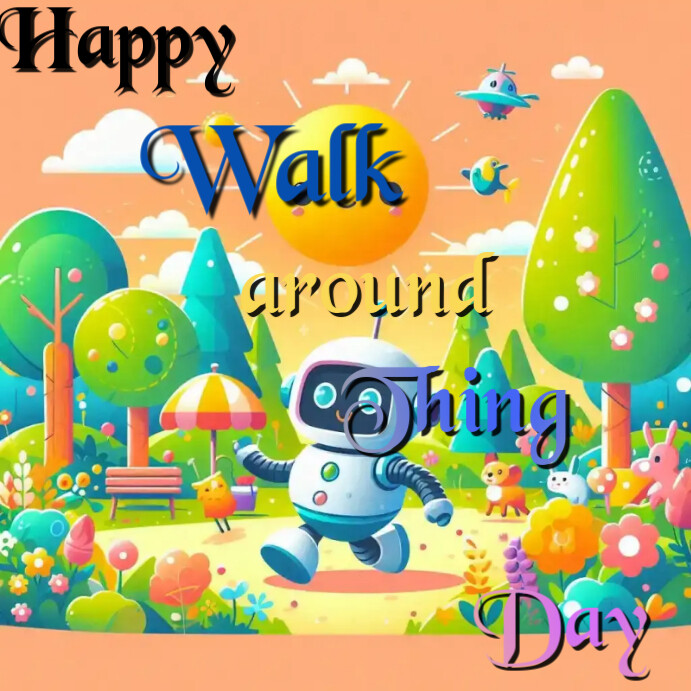 Brown Maximalist Happy Walk Away Thing Day Instagram Post Template ...