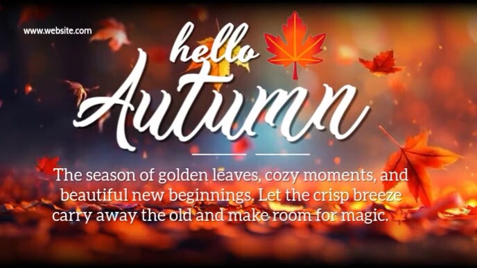 Brown Maximalist Hello Autumn Video  Digital Display (16:9) template