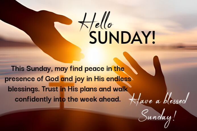 Brown Maximalist Hello Sunday Poster Template | PosterMyWall