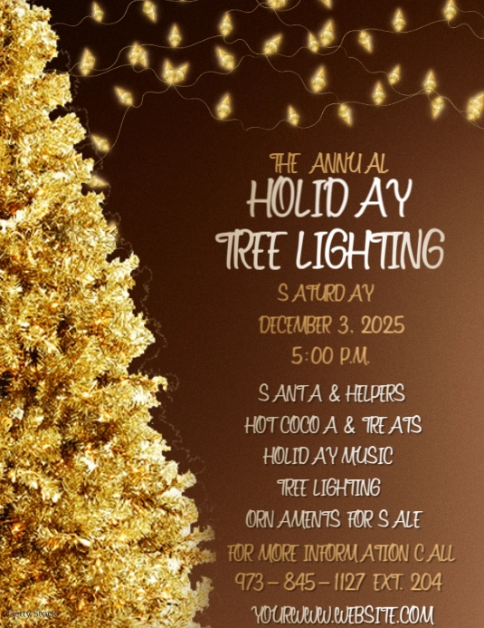 Tree Lighting Flyer.pdf Brown Maximalist Holiday Tree Lighting Flyer (us Letter) Template ...