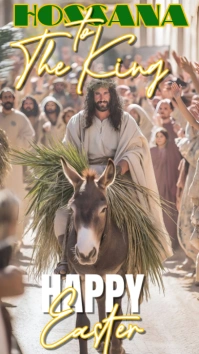 Brown Maximalist Hosanna To The King  Digital Display (9:16) template