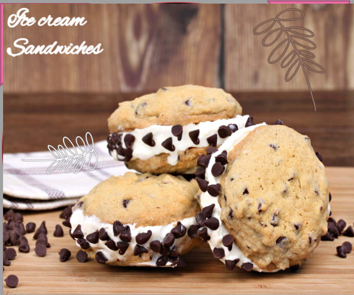 Brown Maximalist Ice Cream Sandwiches  Medium Rectangle template