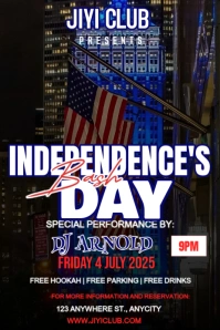 Brown Maximalist Independence Day Bash Free Party, Club Event Promotional Graphic Template  Pinteres Grafik Pinterest