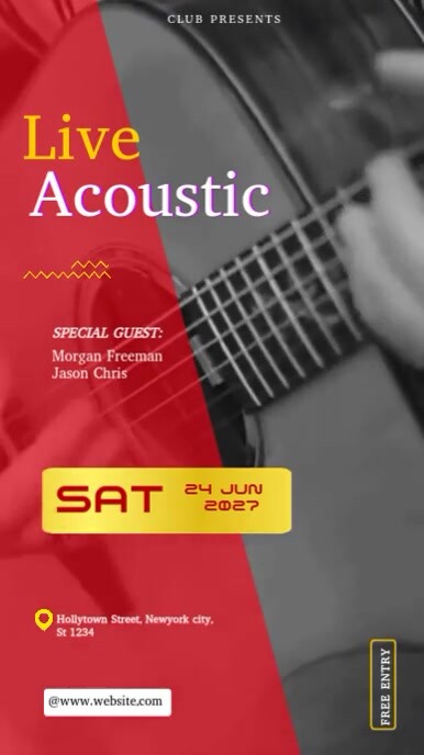 Brown Maximalist Indie Acoustic Night  Instagram Story template