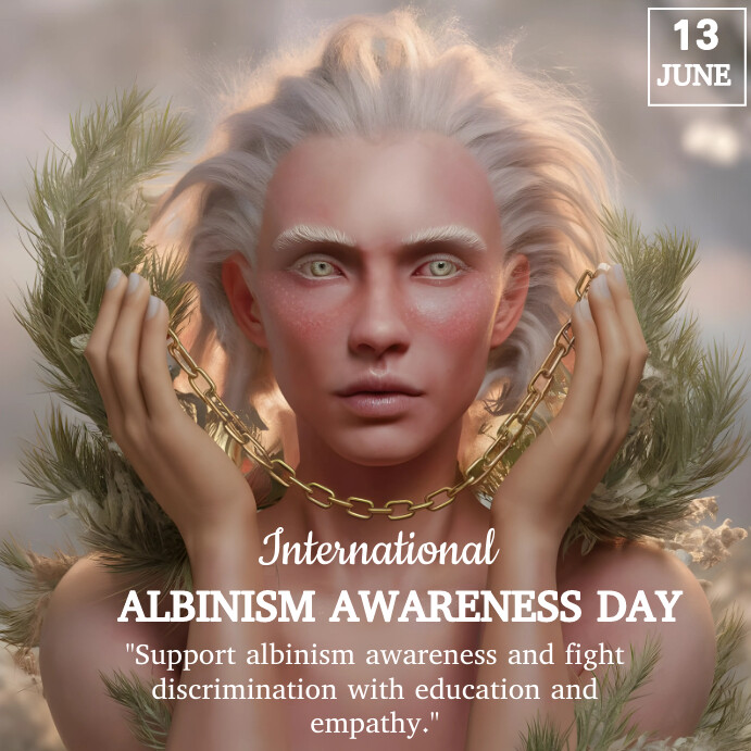 Brown Maximalist International Albinism Aware Template | PosterMyWall