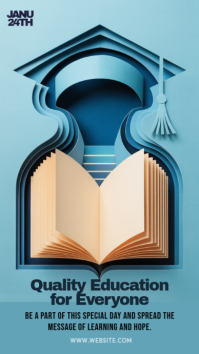 Brown Maximalist International Education Day Facebook Story template