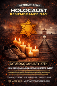 Marrón Holocaust Remembrance Day Pinterest-grafik Template