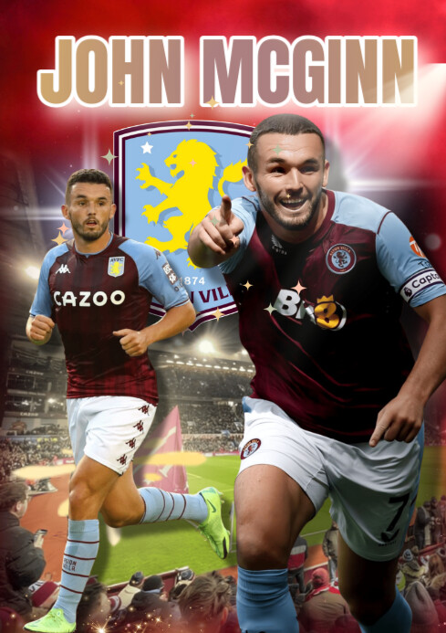 Brown Maximalist John Mcginn Aston Villa  A4 template