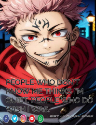 Brown Maximalist Jujutsu Kaisen Itadori Yuji Quotes Flyer (us Letter) template