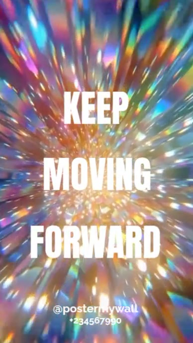 Brown Maximalist Keep Moving Forward — Motivational Sparkle Art Digital Display (9:16) template