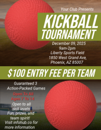 Brown Maximalist Kickball Tournament Flyer (us Letter) template