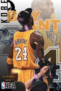 Brown Maximalist Kobe Bryant Poster template