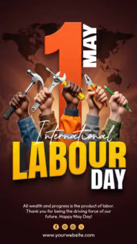 Brown Maximalist Labor Day Celebration Instagram Story Video template