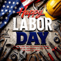 Noir Labor Day Celebration Сообщение Instagram Template