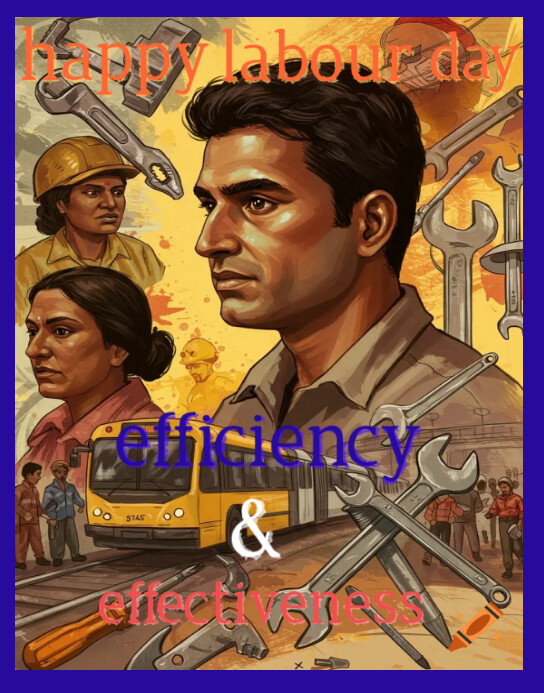 Brown Maximalist Labour Day Poster/wallboard Cartaz/placa template