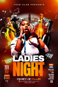 Merah Ladies Night Club Event Poster Template